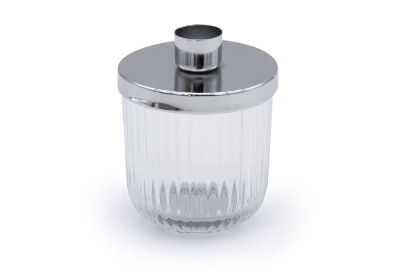 Spetebo Kerzenhalter Metall Kerzenhalter mit Deko Glas (Stück, 1 St., Kerzenhalter), Kerzenständer in Silber für Stabkerzen von Spetebo
