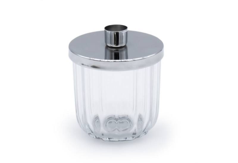 Spetebo Kerzenhalter Metall Kerzenhalter mit Deko Glas (Stück, 1 St., Kerzenhalter), Kerzenständer in Silber für Stabkerzen von Spetebo