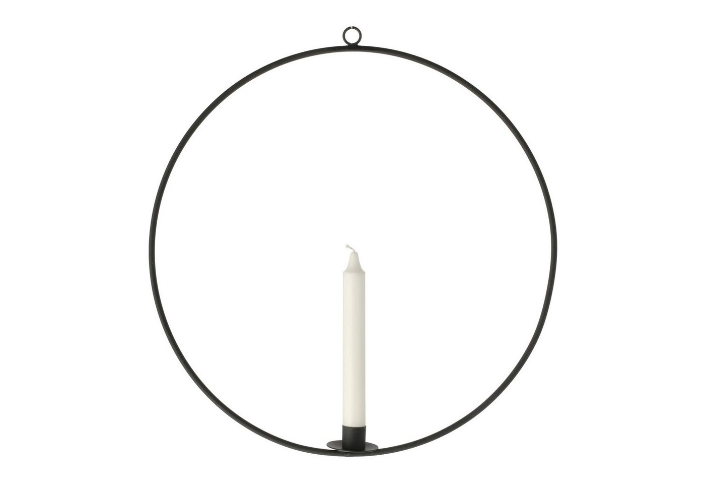 Spetebo Kerzenhalter Metall Stabkerzen Halter Ring 40 cm - schwarz (Packung, 1 St., Ring mit Haltevorrichtung), Hänge Tafel Stab Kerzen Halter rund groß zum Aufhängen von Spetebo