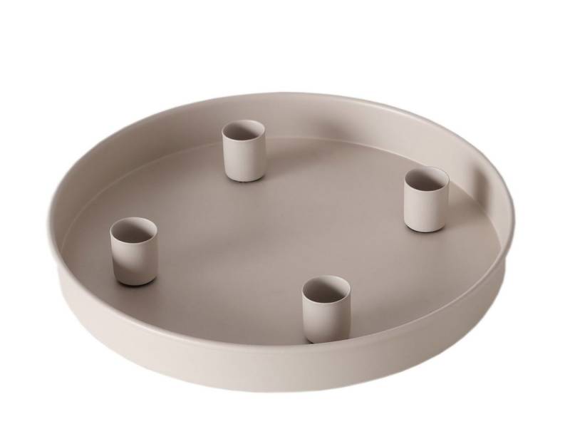 Spetebo Kerzentablett Magnet Kerzentablett für Stabkerzen 25 cm - beige (Packung, 1 St., 1x Tablett + 4x Kerzenhalter) von Spetebo