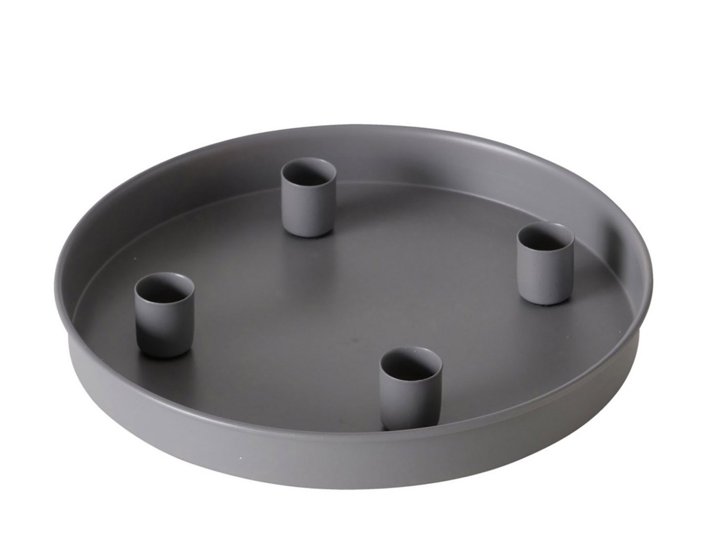 Spetebo Kerzentablett Magnet Kerzentablett für Stabkerzen 25 cm - grau (Packung, 1 St., 1x Tablett + 4x Kerzenhalter) von Spetebo
