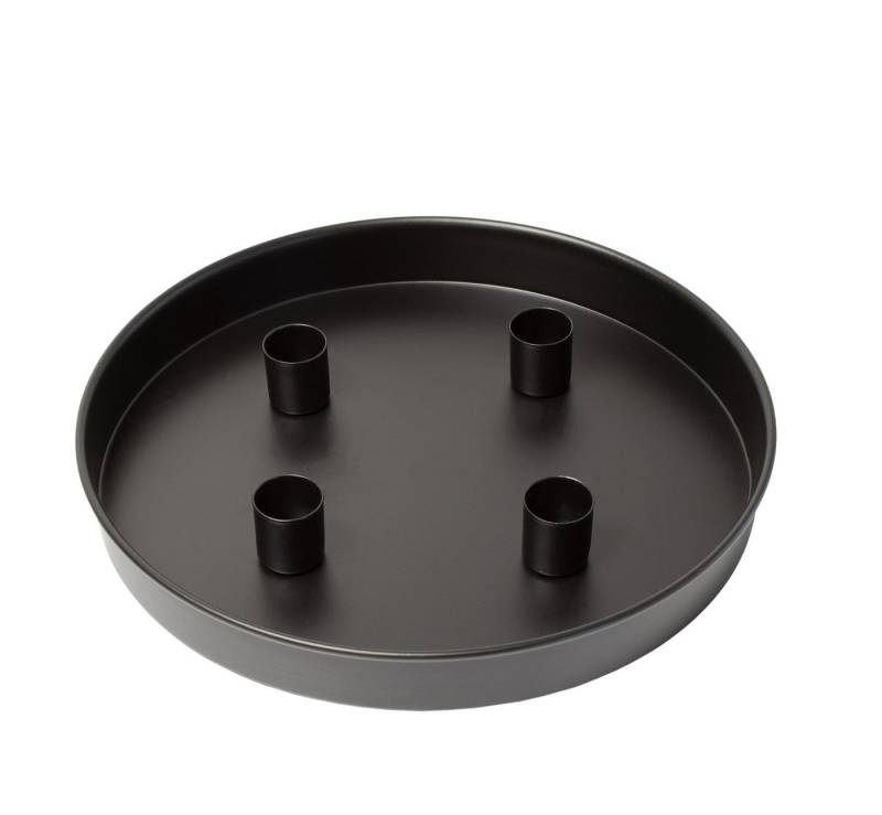 Spetebo Kerzentablett Magnet Kerzentablett schwarz für Stabkerzen 25 cm (Packung, 1 tlg), magnetisch von Spetebo