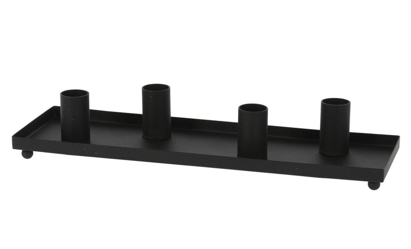 Spetebo Kerzentablett Stabkerzen Kerzentablett Metall schwarz 30 x 10 cm (Stück, 1 St., Kerzentablett), Kerzen Ständer mit 4 Haltern für Tafelkerzen Spetebo Kerzentablett Stabkerzen Kerzentablett Metall schwarz 30 x 10 cm (Stück, 1 St., Kerzentablett), Kerzen Ständer mit 4 Haltern für Tafelkerzen von Spetebo