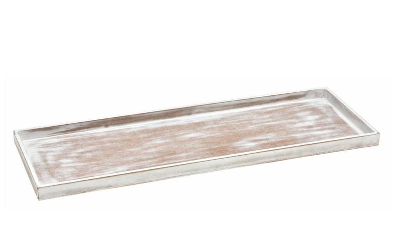 Spetebo Kerzentablett Vintage Holz Tablett shabby weiß - 50 x 17 cm (Stück, 1 St., Deko Tablett), Vintage Tischdeko eckig - Deko Brett für Weihnachten Gestecke Hochzeit von Spetebo