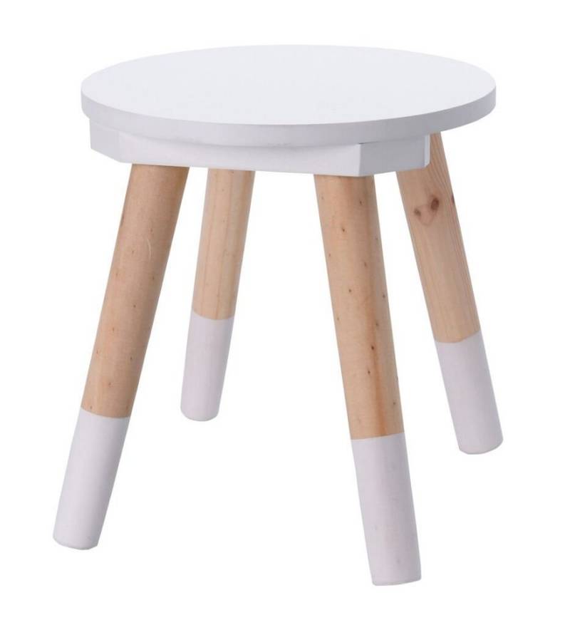 Spetebo Kinderhocker Kinder Hocker weiß / natur - 24 x 26 cm (Stück, 1 St., Hocker), Kids Collection von Spetebo