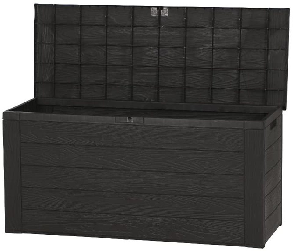 Spetebo Kissenbox Gartenkissenbox WOODY in Holzoptik (Stück, 1 St., Aufbewahrungsbox), Aufbewahrungsbox für Kissen von Spetebo