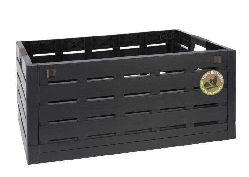Spetebo Klappbox XXL Klappbox 60 Liter anthrazit, 60.00 l, Universal Faltbox-Holz Optik - bis 50kg belastbar - Einkauf,Haushalt von Spetebo