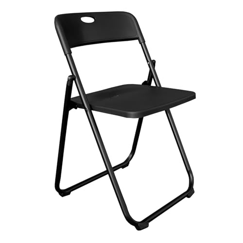 Spetebo Klappstuhl schwarz belastbar bis 110 kg - 87 x 49 cm - Gäststuhl aus Metall und Kunststoff klappbar - Küchenstuhl Beistellstul Stuhl klappbar von Spetebo