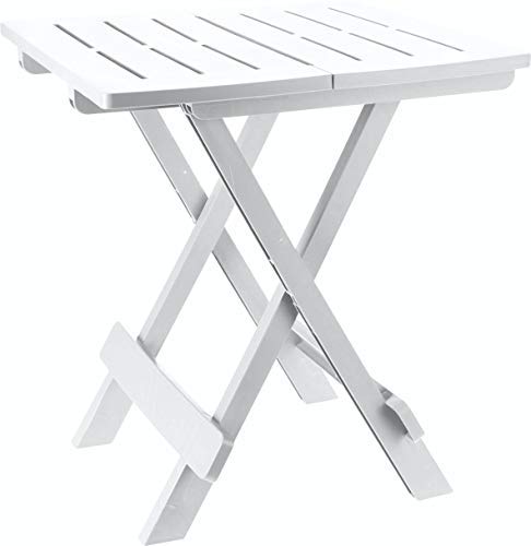 Spetebo Kunststoff Klapptisch Adige 45 x 43 cm - weiß - Garten Beistelltisch klappbar - Beistelltisch Campingtisch Teetisch Balkontisch Tisch klein von Spetebo