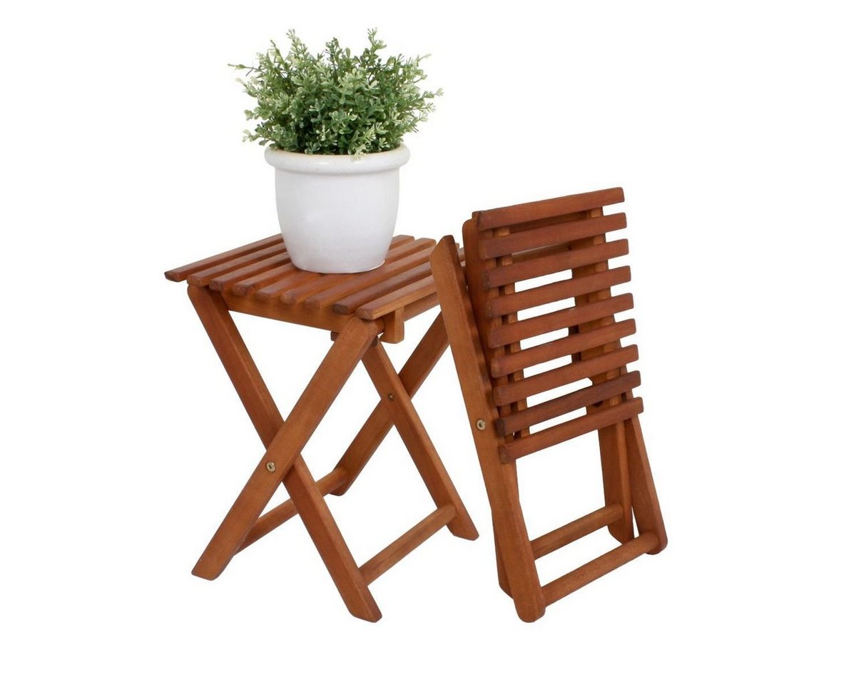 Spetebo Klapptisch Eukalyptus Blumen Klapphocker (Packung, 1-St., Klappbarer Hocker), Holz Klapptisch Beistelltisch von Spetebo