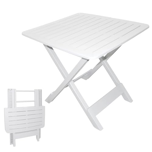 Spetebo Klapptisch TEVERE in weiß - 80x72x70 cm - Garten- oder Campingtisch - ideal als Beistelltisch von Spetebo