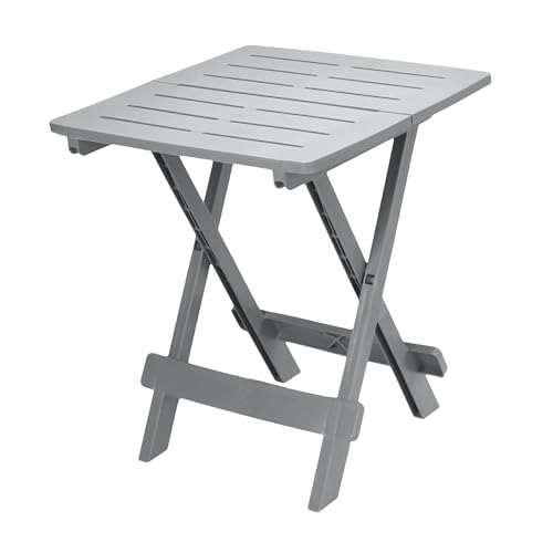 Spetebo Klapptisch Tevere grau - 72 cm - Kunststoff Garten Beistelltisch - Camping Festival Garten Tisch klappbar von Spetebo