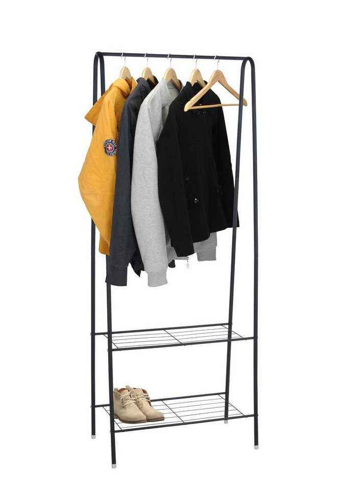 Spetebo Kleiderständer Metall Kleiderständer mit Ablagen 152 x 61 cm, (Packung, 1 tlg), Standgarderobe mit Kleiderstange von Spetebo