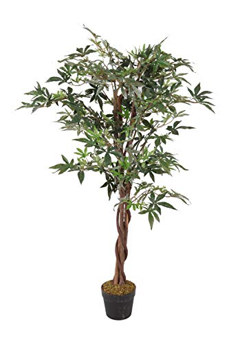 Spetebo Kunstpflanze Ahorn im Blumentopf - 115 cm - Deko Pflanze Zimmerpflanze künstlich Kunstbaum von Spetebo