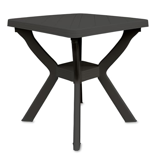 Spetebo Kunststoff Gartentisch quadratisch 70 cm - anthrazit - Campingtisch im klassischen Design - Balkontisch Terrassentisch Oudoor Garten Tisch für den Außenbereich von Spetebo