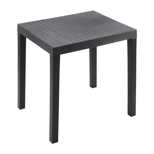 Spetebo Kunststoff Gartentisch rechteckig 78 x 65 cm - anthrazit - Campingtisch im klassischen Design - Balkontisch Terrassentisch Outdoor Garten Tisch für den Außenbereich von Spetebo