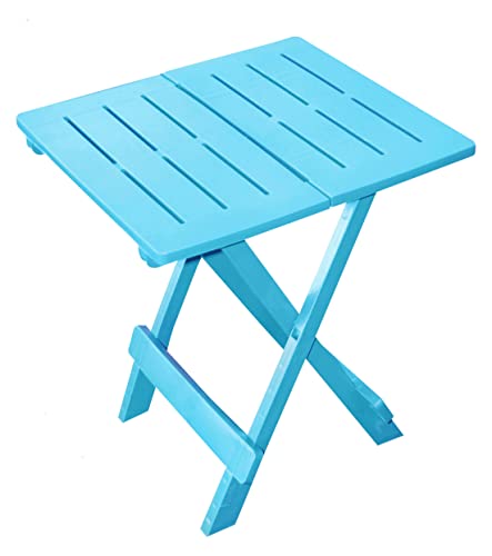 Spetebo Kunststoff Klapptisch Adige 45 x 43 cm - hellblau - Garten Beistelltisch klappbar - Beistelltisch Campingtisch Teetisch Balkontisch Tisch klein … von Spetebo
