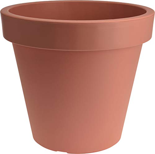 Spetebo Kunststoff Pflanzkübel XXL groß - 58 cm/Terracotta - Blumenkübel rund für Außen und Innen - Garten Pflanztopf Blumentopf Pflanzgefäß Übertopf von Spetebo