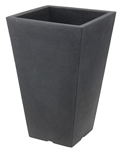 Spetebo Kunststoff Pflanzsäule anthrazit 55 cm - Blumenkübel Trapezförmig - Pflanztopf Pflanzkübel von Spetebo