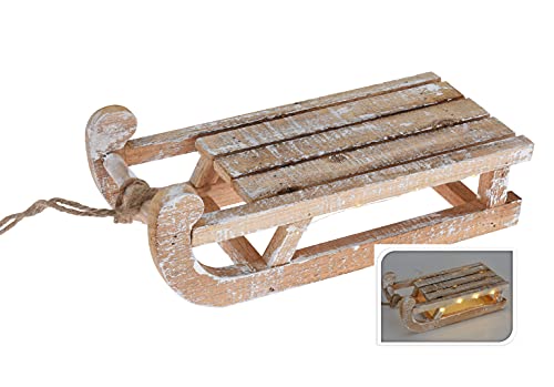 Spetebo LED Deko Holz Schlitten - 25 LED/ca. 30 cm - warmweiß beleuchteter Dekoschlitten mit Timer - Weihnachtsdeko Winterdeko Fensterdeko Spetebo LED Deko Holz Schlitten - 25 LED/ca. 30 cm - warmweiß beleuchteter Dekoschlitten mit Timer - Weihnachtsdeko Winterdeko Fensterdeko von Spetebo