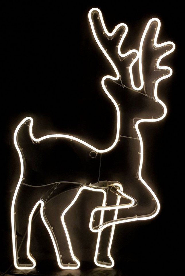 Spetebo LED Dekofigur Beleuchtetes Rentier mit 480 LED - 73 x 46 cm, An / Aus, LED fest integriert, warmweiss, Deko Weihnachts Figur für Außen von Spetebo