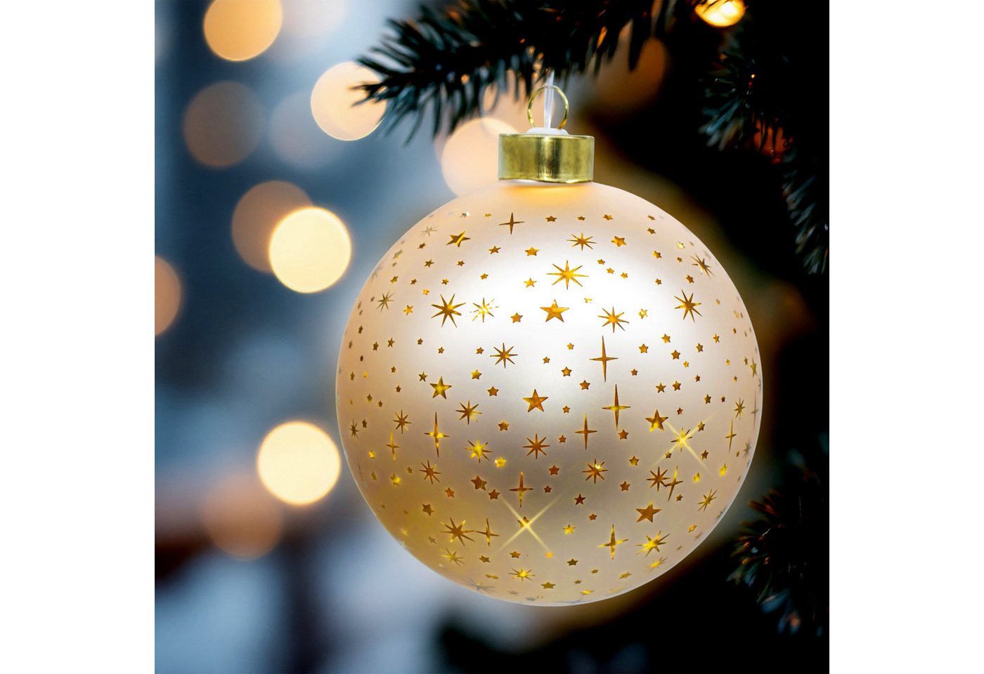 Spetebo LED-Dekofigur LED Glas Weihnachtsanhänger (Anzahl, 1 St., Stück), mit Timer Funktion von Spetebo