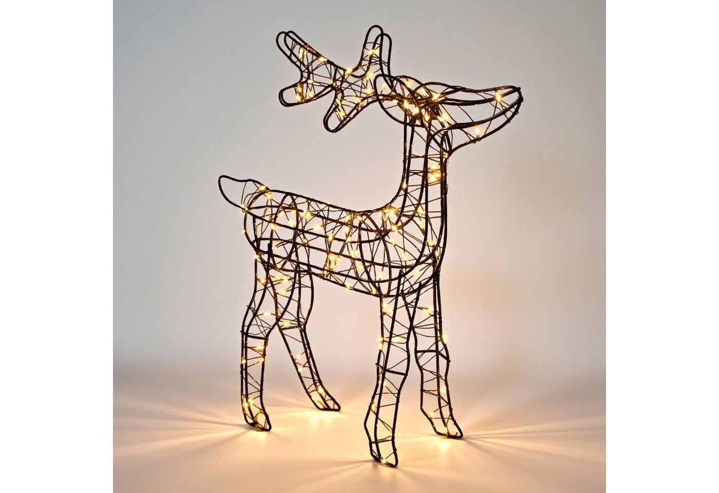 Spetebo LED-Dekofigur LED Metall Draht Rentier 45 cm schwarz mit Timer (Anzahl, 1 St., Stück), mit Timer Funktion von Spetebo
