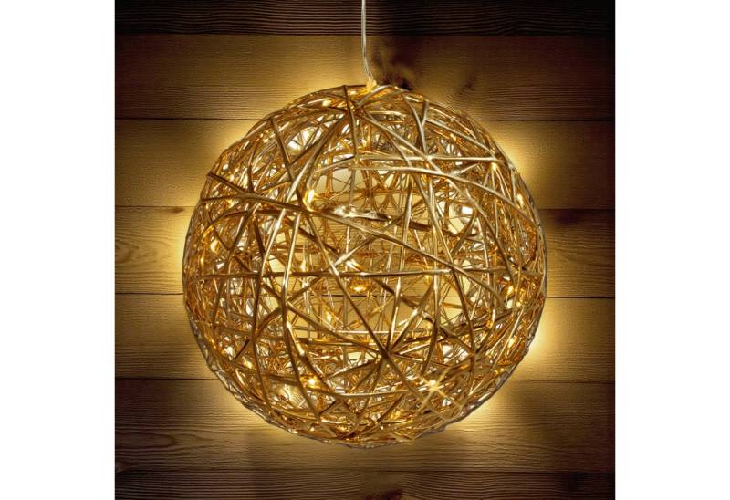 Spetebo LED-Dekofigur Leuchtfigur mit Goldband umwickelt warm weiß (Anzahl, 1 St., Stück), mit Timer von Spetebo