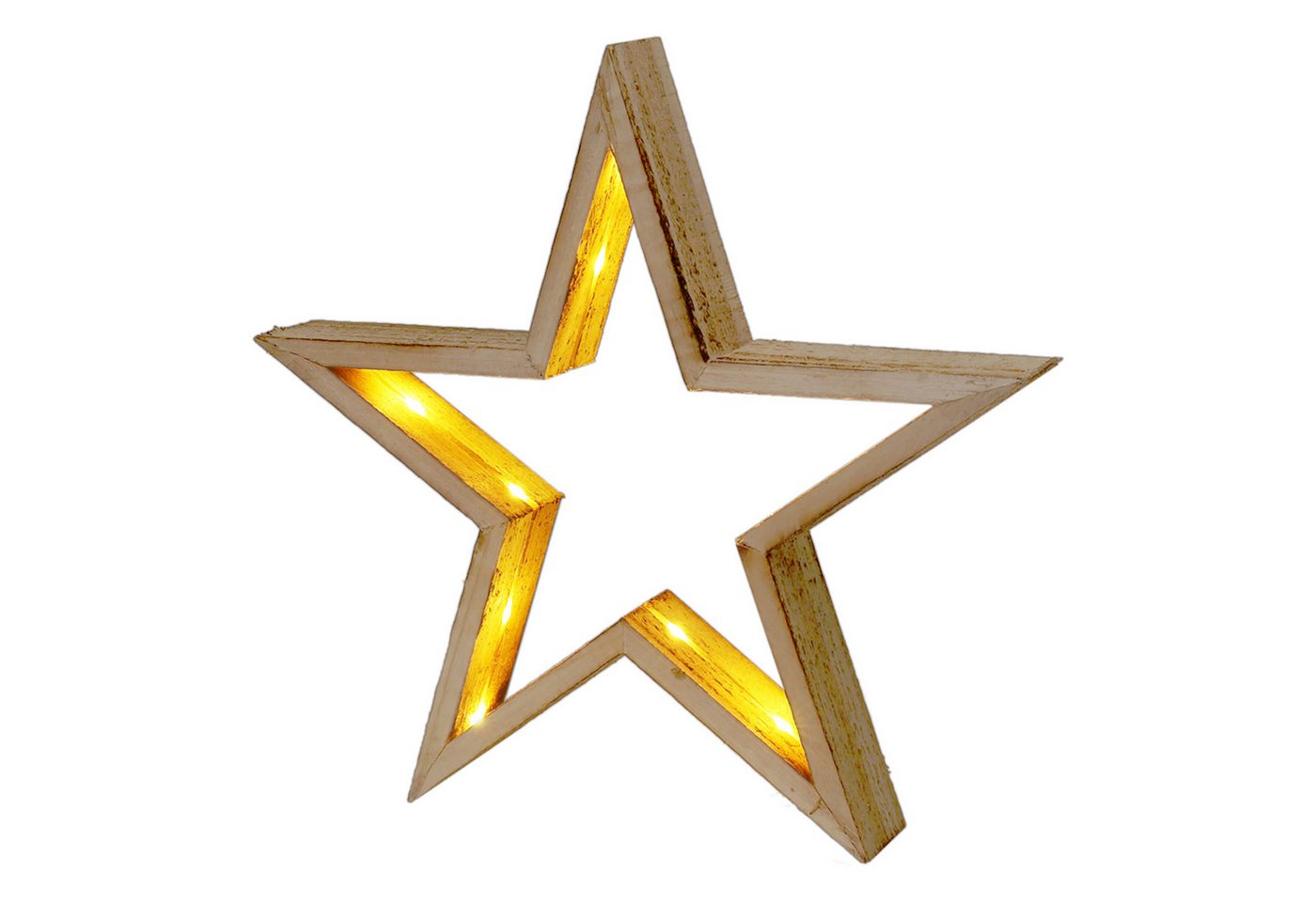 Spetebo LED Dekofigur Stern aus Holz, Batterie betrieben, LED fest integriert, warm weiß, mit Timer Funktion von Spetebo