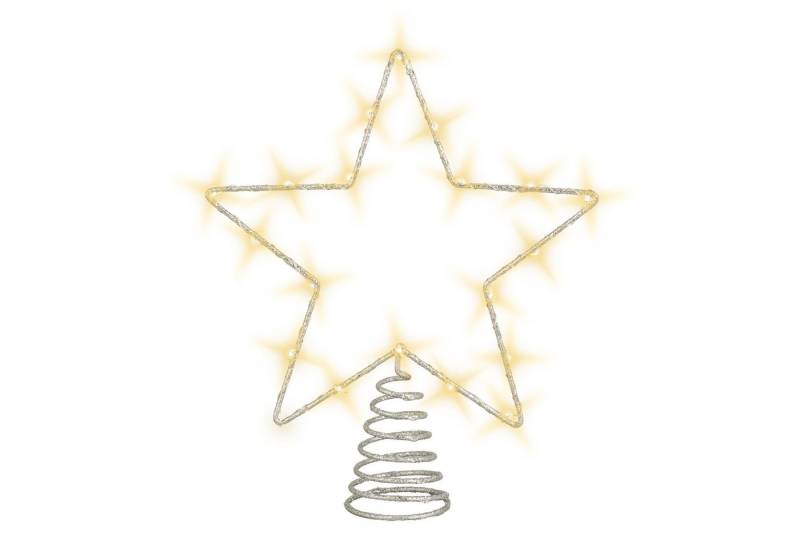 Spetebo LED Dekofigur Weihnachtsbaum Spitze 27 cm, mit Timer, LED fest integriert, warm weiß, mit Timer Funktion von Spetebo