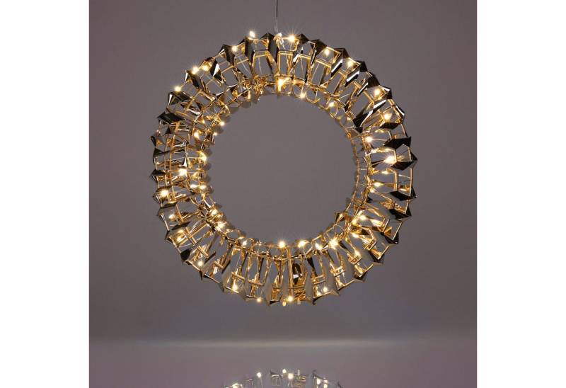 Spetebo LED Dekolicht Goldener Ring mit 3D Effekt - 30 cm - aus Metall, Batterie betrieben, LED fest integriert, warm weiß, mit Timer Spetebo LED Dekolicht Goldener Ring mit 3D Effekt - 30 cm - aus Metall, Batterie betrieben, LED fest integriert, warm weiß, mit Timer von Spetebo