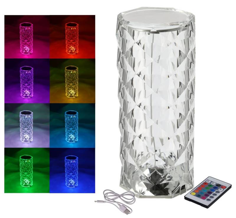 Spetebo LED Dekolicht LED Akku Touch Leuchte bunt – 21 cm – Deko Lampe, Farbwechsel Dimmer Fernbedienung von Spetebo
