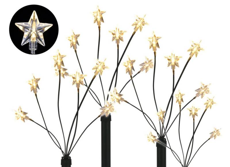 Spetebo LED Dekolicht LED Gartenleuchtstäbe STERN 4er Set - mit Batterie, An / Aus, LED, warmweiß, für den Außenbereich geeignet von Spetebo