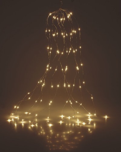 Spetebo LED Draht Lichterkette für Außen mit Timer warm weiß - 40 LED - Büschel Leuchtdraht mit 8 Leuchtfunktionen - Weihnachten Deko Garten Beleuchtung von Spetebo