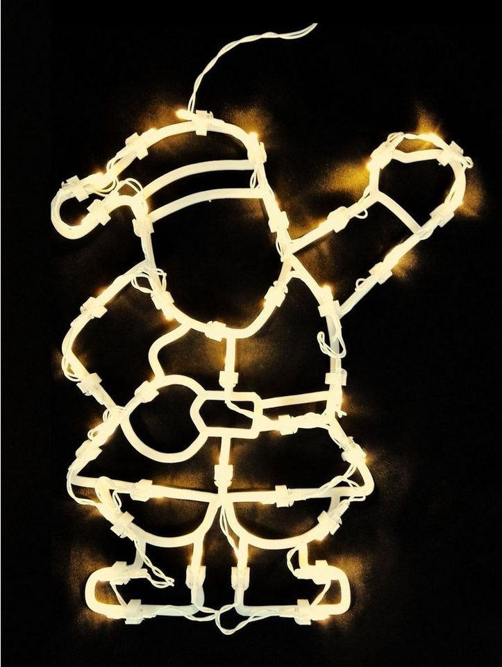 Spetebo LED Fensterbild LED Fenster Silhouette Nikolaus mit Dual Timer, Dual-Timer, LED fest verbaut, warm weiß, Deko Weihnachts Beleuchtung Fensterbild Batterie betrieben von Spetebo