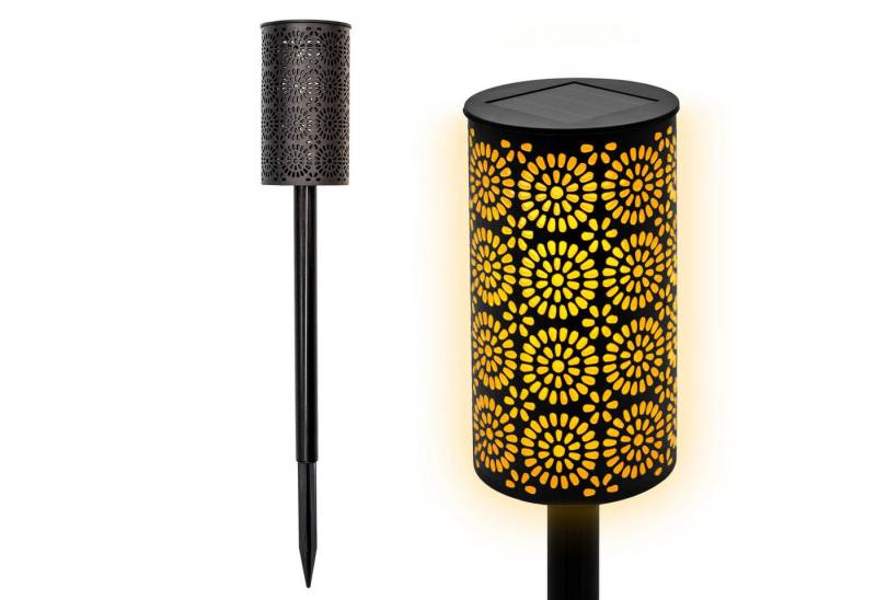 Spetebo LED Gartenfackel mit Blumen Muster 49 x7 cm, Solar betrieben, LED fest integriert, orange, mit realistischem Flammeneffekt Spetebo LED Gartenfackel mit Blumen Muster 49 x7 cm, Solar betrieben, LED fest integriert, orange, mit realistischem Flammeneffekt von Spetebo