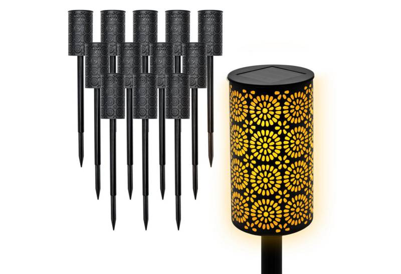 Spetebo LED Gartenfackel mit Blumen Muster 49 x7 cm, Solar betrieben, LED fest integriert, orange, mit realistischem Flammeneffekt Spetebo LED Gartenfackel mit Blumen Muster 49 x7 cm, Solar betrieben, LED fest integriert, orange, mit realistischem Flammeneffekt von Spetebo