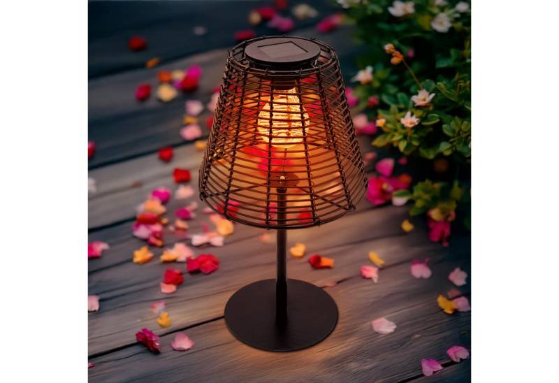 Spetebo LED Gartenleuchte Solar Lampe schwarz, mit Glühbirne, LED, warm weiß, in Rattan Optik Spetebo LED Gartenleuchte Solar Lampe schwarz, mit Glühbirne, LED, warm weiß, in Rattan Optik von Spetebo