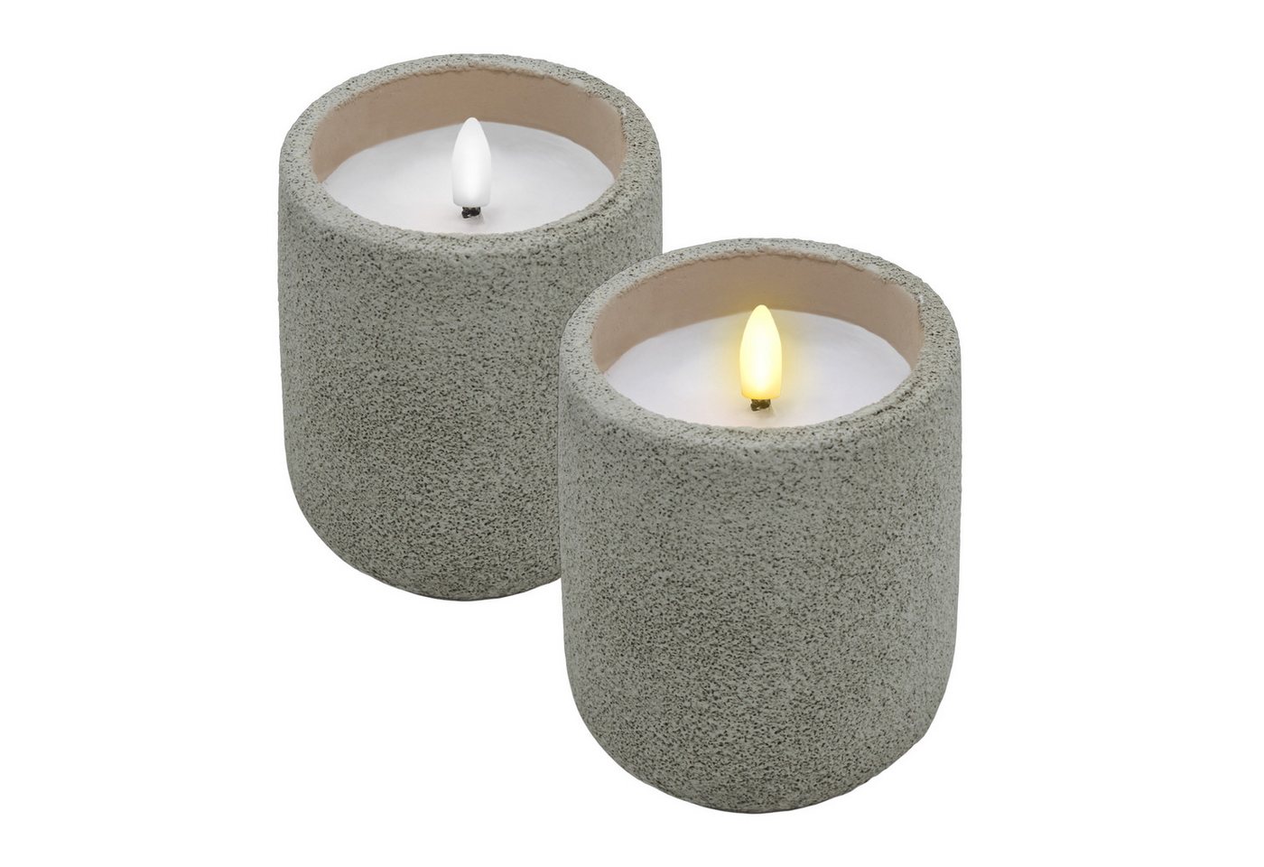 Spetebo LED-Kerze Keramik 10 x 9 cm - 2er Set - Künstliche Kerze (Anzahl, 1-tlg., Stück), mit Timer Funktion von Spetebo