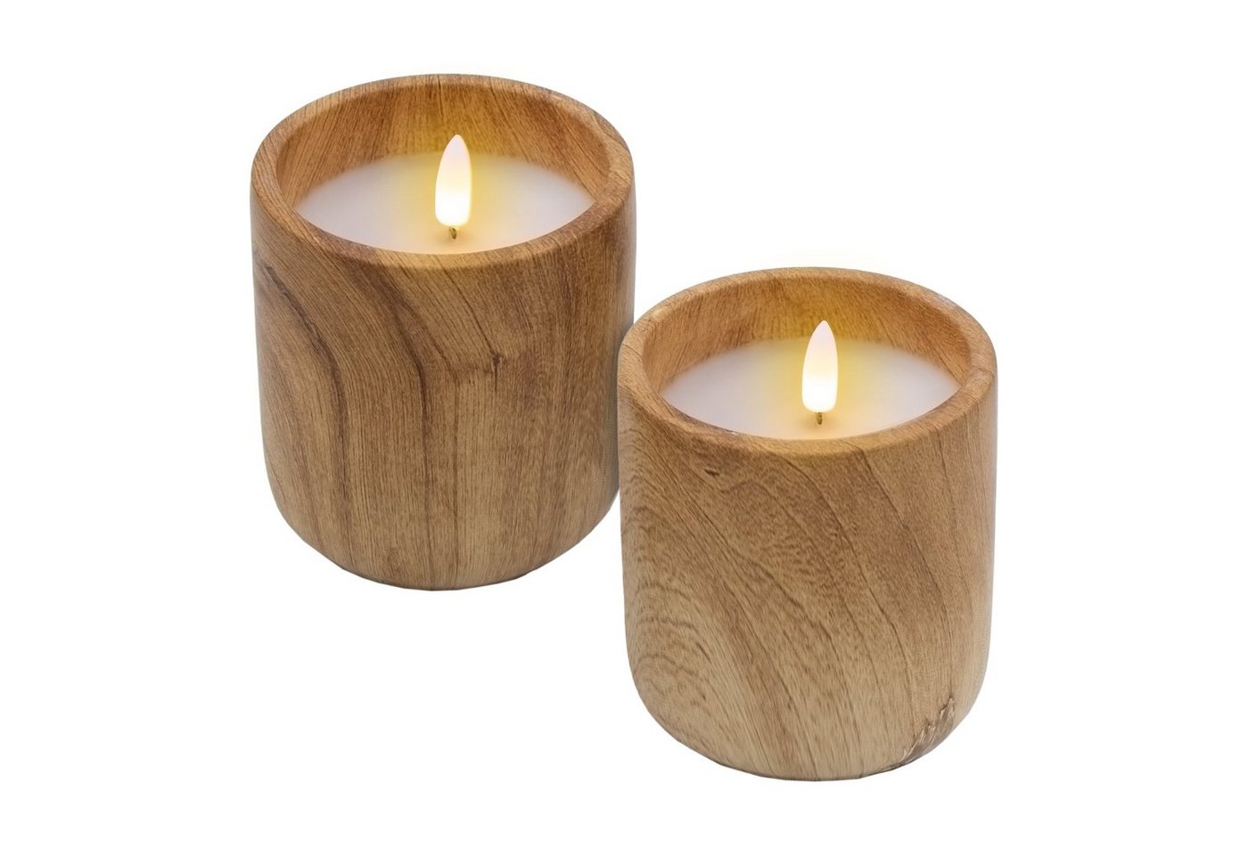 Spetebo LED-Kerze Keramik 10 x 9 cm - 2er Set - Künstliche Kerze (Anzahl, 1-tlg., Stück), mit Timer Funktion von Spetebo