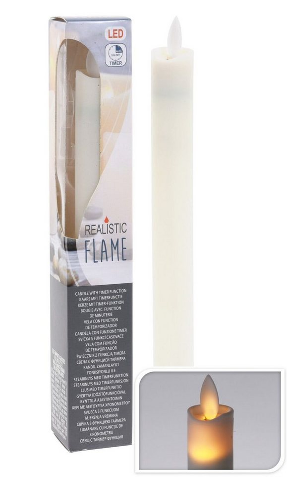 Spetebo LED-Kerze LED Stabkerze - 23 cm - mit realistischer Flamme (Stück, 1-tlg., Stabkerze 23 cm), inkl. Timer von Spetebo