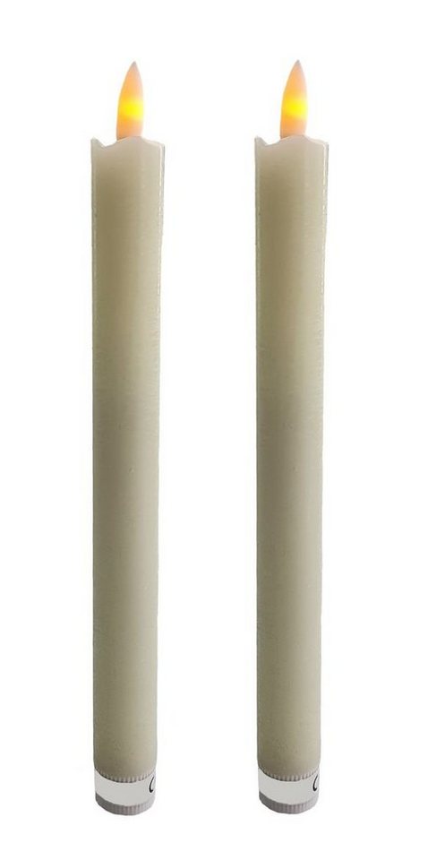 Spetebo LED-Kerze LED Stabkerzen 25 cm - 2er Set (Set, 2-tlg., Stabkerzen Set), Echtwachskerze im 2er Set mit realistischem Kerzenflackern von Spetebo