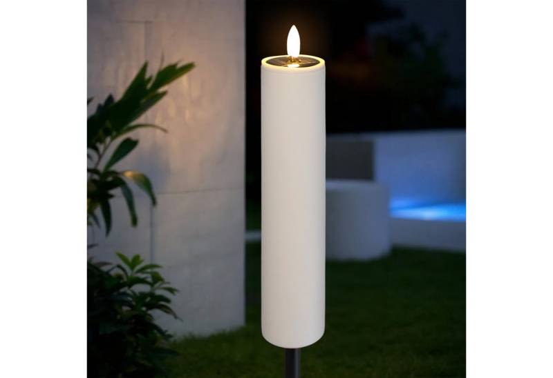 Spetebo LED-Kerze Solar Gartenfackel LED Kerze mit Flammen Effekt 99 cm (Anzahl, 1-tlg., Stück), automatisches Einschalten von Spetebo