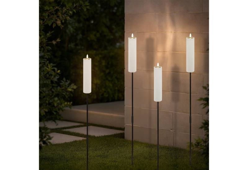 Spetebo LED-Kerze Solar Gartenfackel LED Kerze mit Flammen Effekt 99 cm (Anzahl, 4-tlg., Stück), automatisches Einschalten von Spetebo