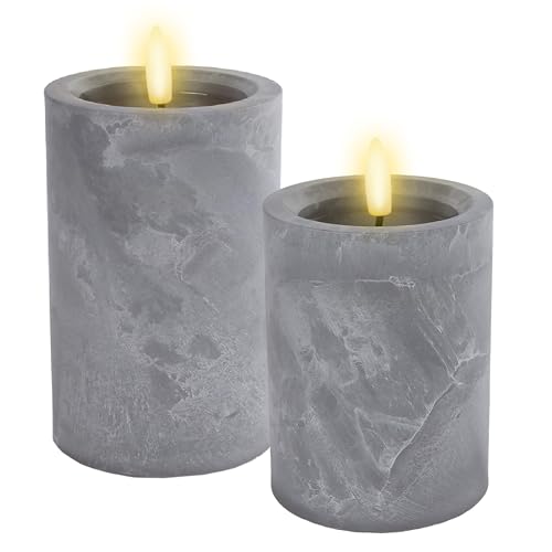 Spetebo LED Kerze in Beton Optik warm weiß mit Timer 2er Set - 10/15 cm - Künstliche Kerzen mit Flacker Effekt Batterie betrieben - Weihnachten Advent Winter Deko Beleuchtung Kerze flammenlos Spetebo LED Kerze in Beton Optik warm weiß mit Timer 2er Set - 10/15 cm - Künstliche Kerzen mit Flacker Effekt Batterie betrieben - Weihnachten Advent Winter Deko Beleuchtung Kerze flammenlos von Spetebo