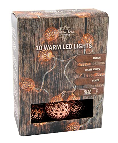 Spetebo LED Kugel Lichterkette - 100 cm - mit 10 LED Kupfer Kugeln warmweiß - Weihnachten Advent Tisch Fenster Deko Innen Spetebo LED Kugel Lichterkette - 100 cm - mit 10 LED Kupfer Kugeln warmweiß - Weihnachten Advent Tisch Fenster Deko Innen von Spetebo