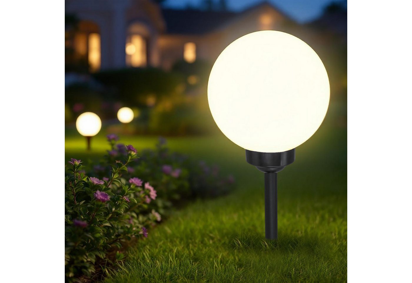 Spetebo LED Kugelleuchte Solarlampe höhenverstellbar mit Erdspieß - Ø 20 cm, 1, LED, warm weiß, Erdspieß höhenverstellbar Spetebo LED Kugelleuchte Solarlampe höhenverstellbar mit Erdspieß - Ø 20 cm, 1, LED, warm weiß, Erdspieß höhenverstellbar von Spetebo
