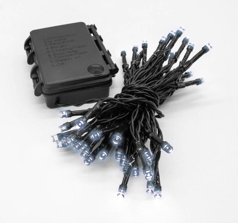 Spetebo LED-Lichterkette Außen Lichterkette kalt weiß mit Timer 96 LED, Garten Deko Beleuchtung mit 8 Funktionen - Batterie betrieben Spetebo LED-Lichterkette Außen Lichterkette kalt weiß mit Timer 96 LED, Garten Deko Beleuchtung mit 8 Funktionen - Batterie betrieben von Spetebo