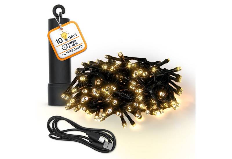 Spetebo LED-Lichterkette Deko Beleuchtung Akku betrieben per USB aufladbar 10 Tage Leuchtdauer, 160-flammig, mit Timer und 8 Funktionen von Spetebo