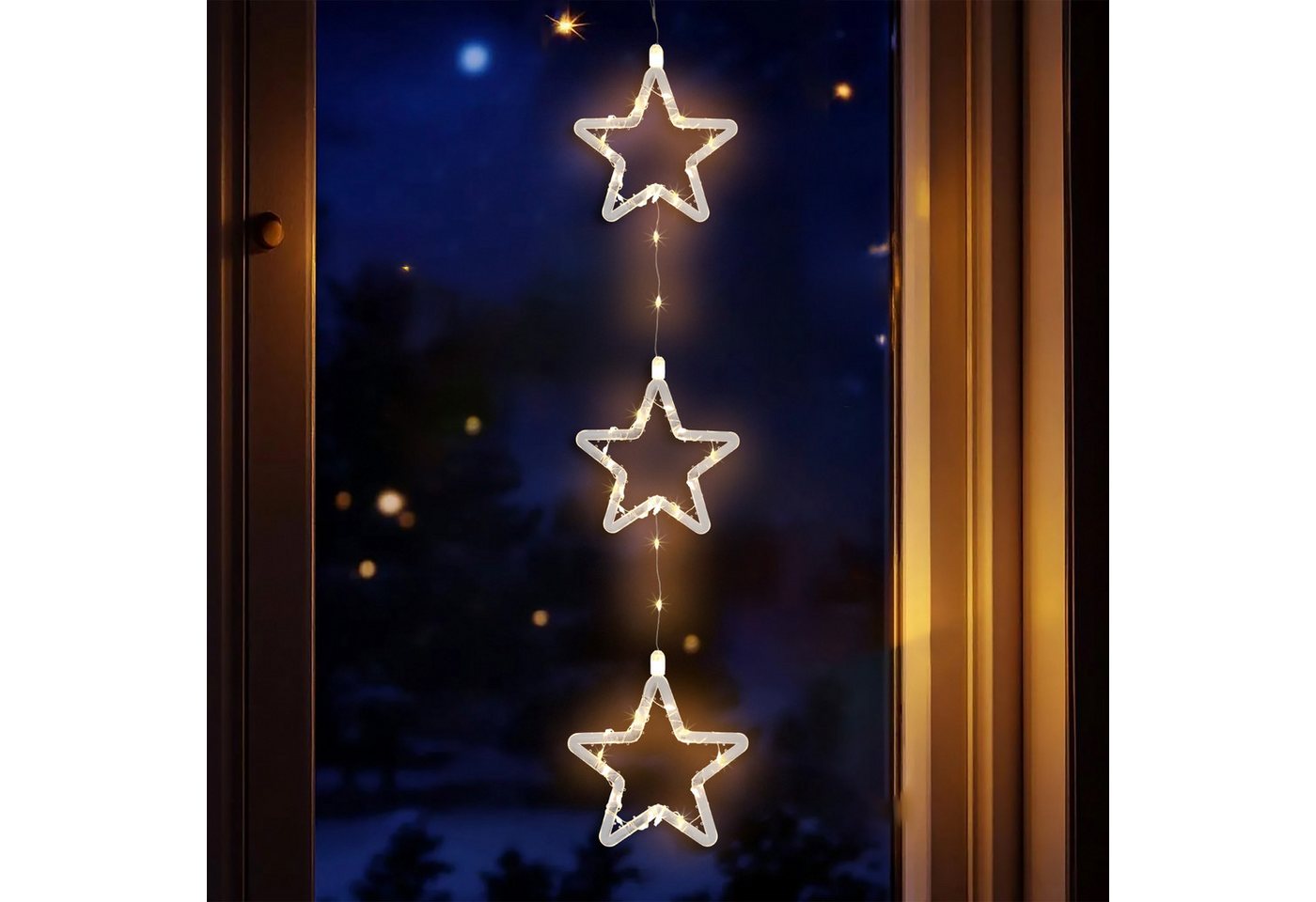 Spetebo LED-Lichterkette LED Weihnachtsdeko für Außen 3 Sterne mit Timer - 58 cm, 48-flammig, mit Timer Funktion Spetebo LED-Lichterkette LED Weihnachtsdeko für Außen 3 Sterne mit Timer - 58 cm, 48-flammig, mit Timer Funktion von Spetebo